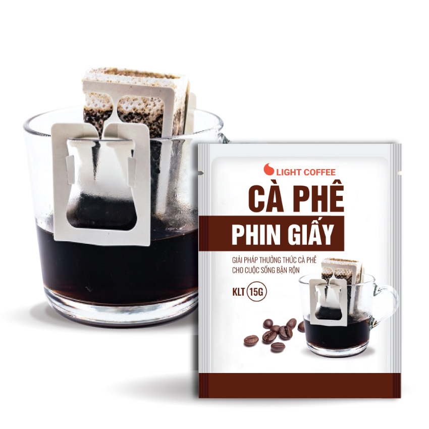 Combo 5 túi Cà phê phin giấy Light Coffee - túi 15gr