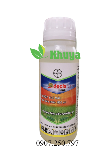 Chế phẩm trừ sâu Decis 2.5EC Repel 500ml Bung bọc sâu cuốn lá