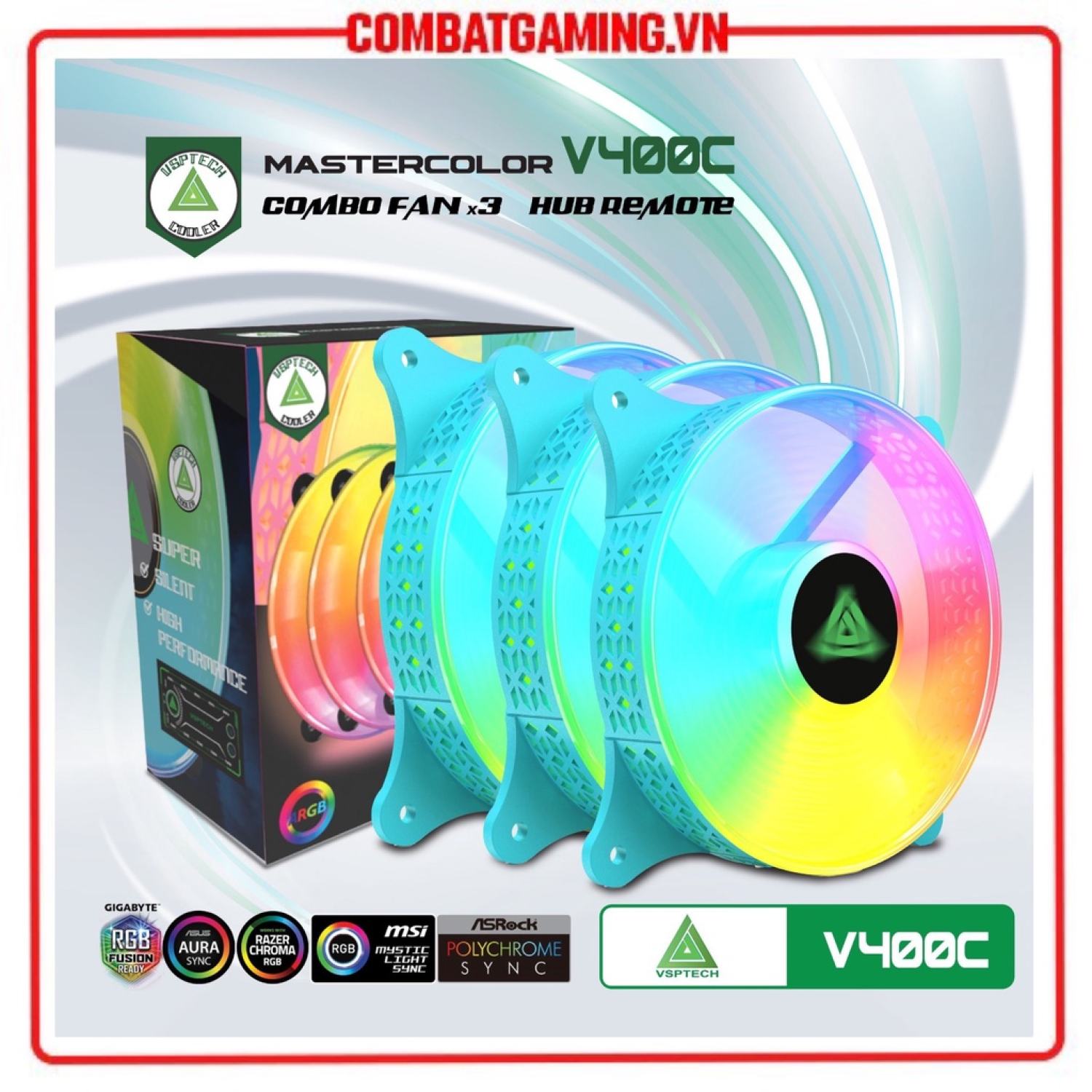 Kit 3 Fan VSP V400C LED RGB