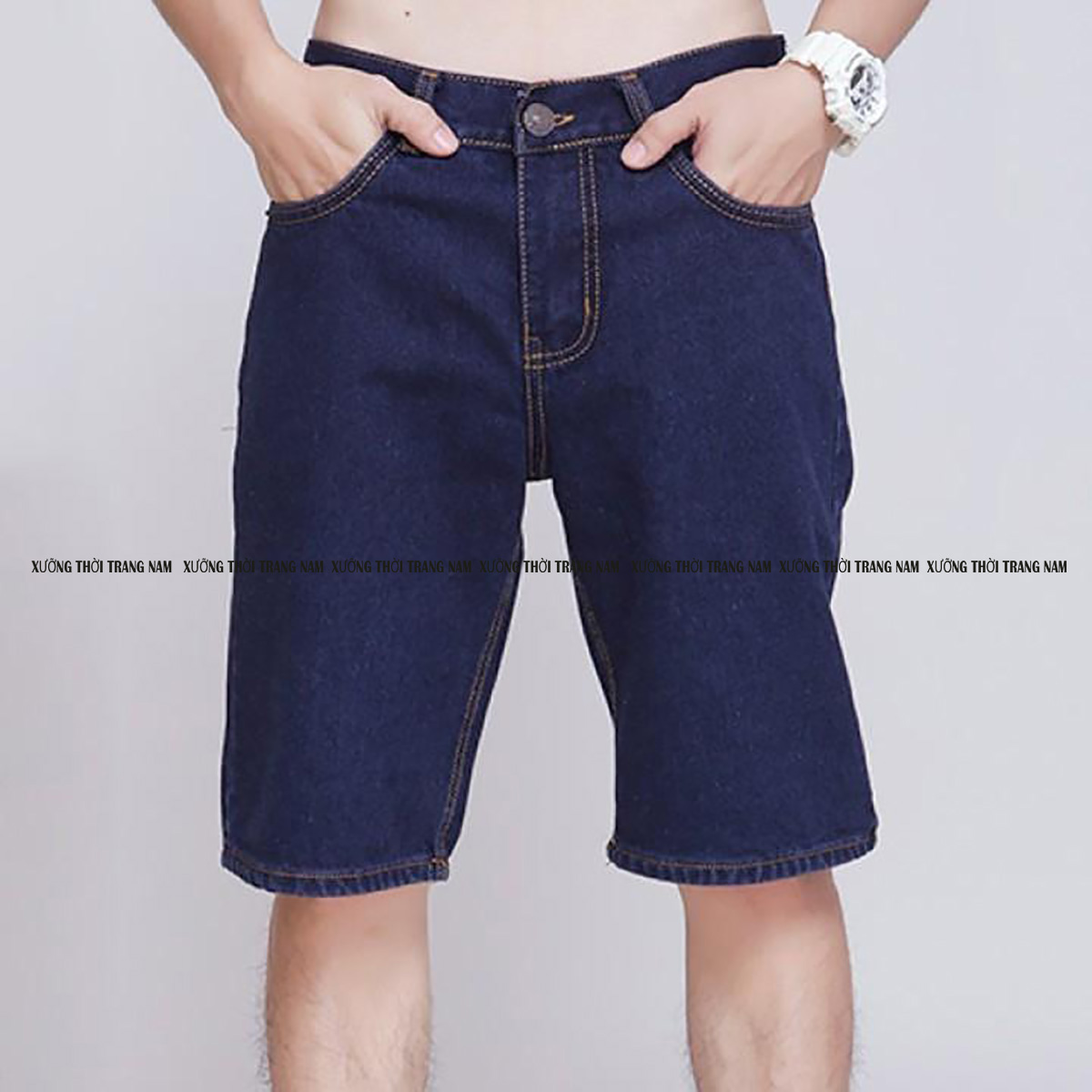 quần short jean nam ống suôn  TMS02