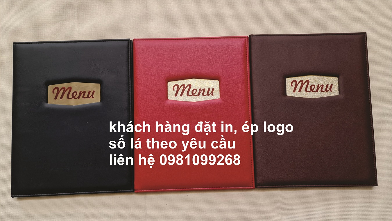 Quyển Menu Da A4 da cao cấp A4, cuốn menu cao cấp 10 - 20 lá nhựa dẻo bền