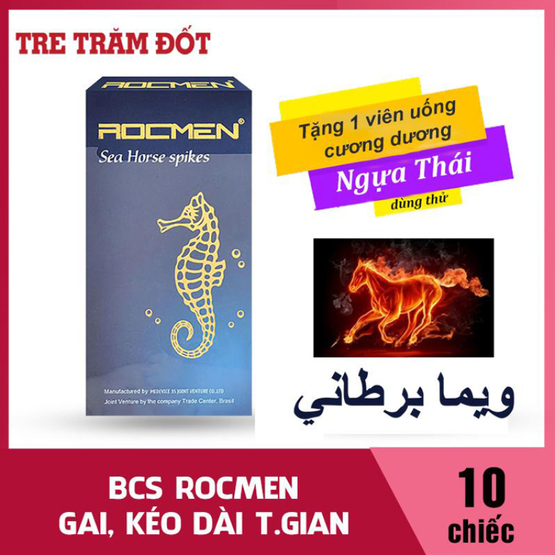 Bao cao su Rocmen cá ngựa Xanh gai kéo dài thời gian quan hệ hương bạc hà mát lạnh cá ngựa xanh Tặng kèm Quà Tặng Hấp Dẫn. Bao cao su gai, bao đôn dên, bao cao su kéo dài thời gian quan hệ chống xuất tinh sớm