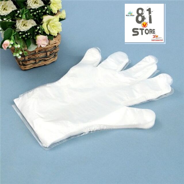 100 chiếc găng tay nilon, bao tay nilon kháng khuẩn