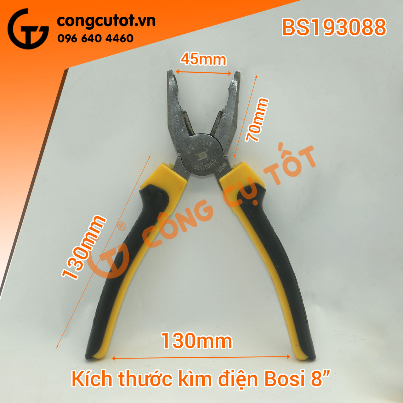 Kìm điện Bosi 8 inch 200mm BS193088