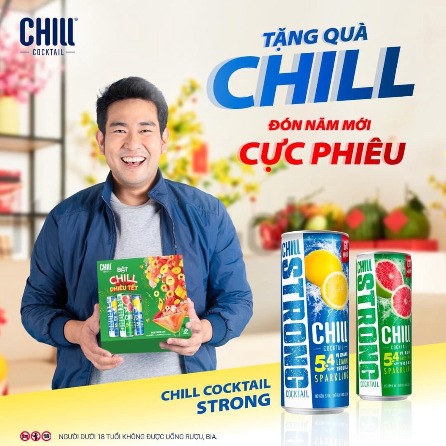 Thùng 6 lon STRONG CHILL COCKTAIL Mix - 330ml/lon