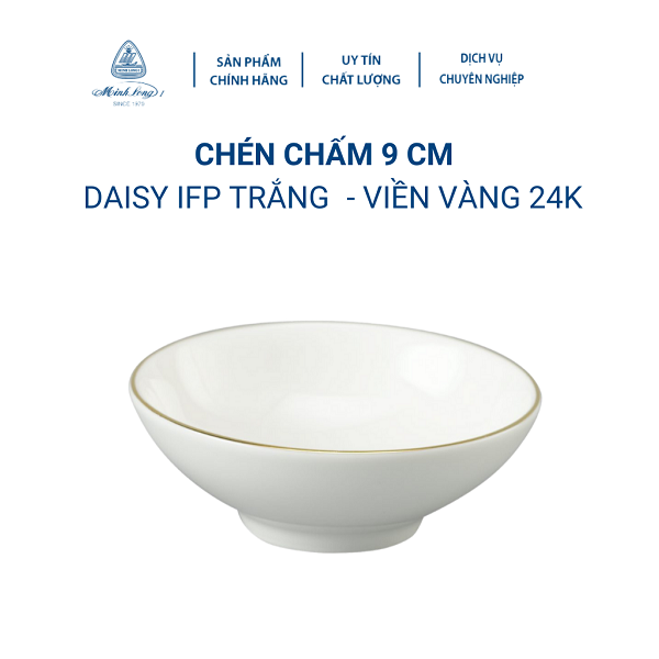 Chén chấm viền vàng sứ Minh Long - chén chấm viền vàng sứ minh long