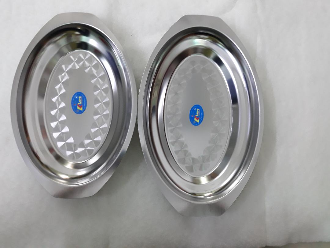 2 Dĩa trơn sâu lòng inox 35cm và 40cm