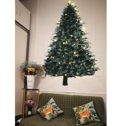 Tranh vải treo tường hình cây thông -may.decor-