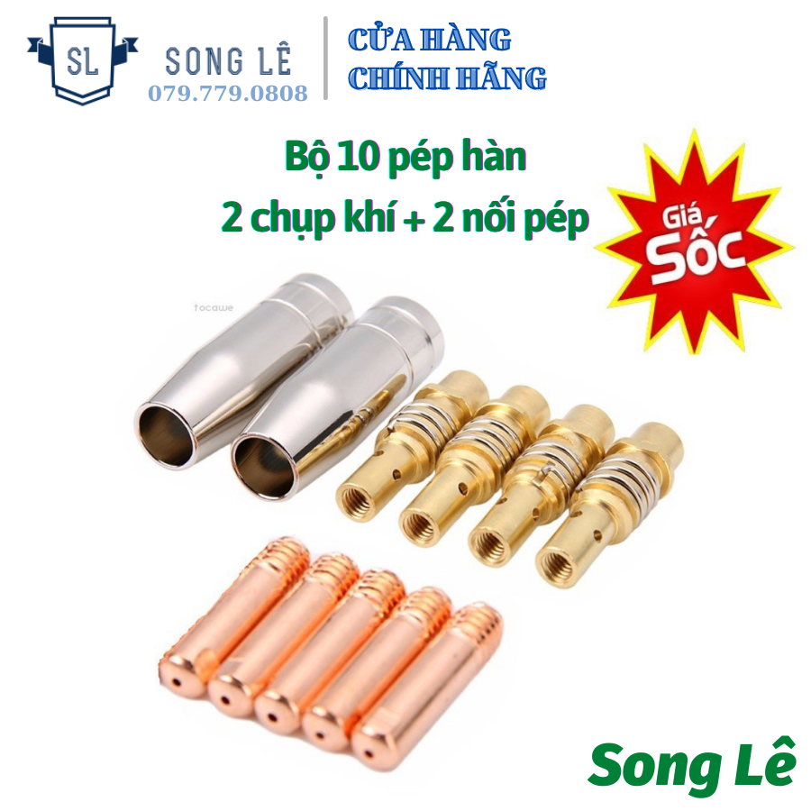 Máy hàn mig - bộ chụp khí + béc hàn + nối béc