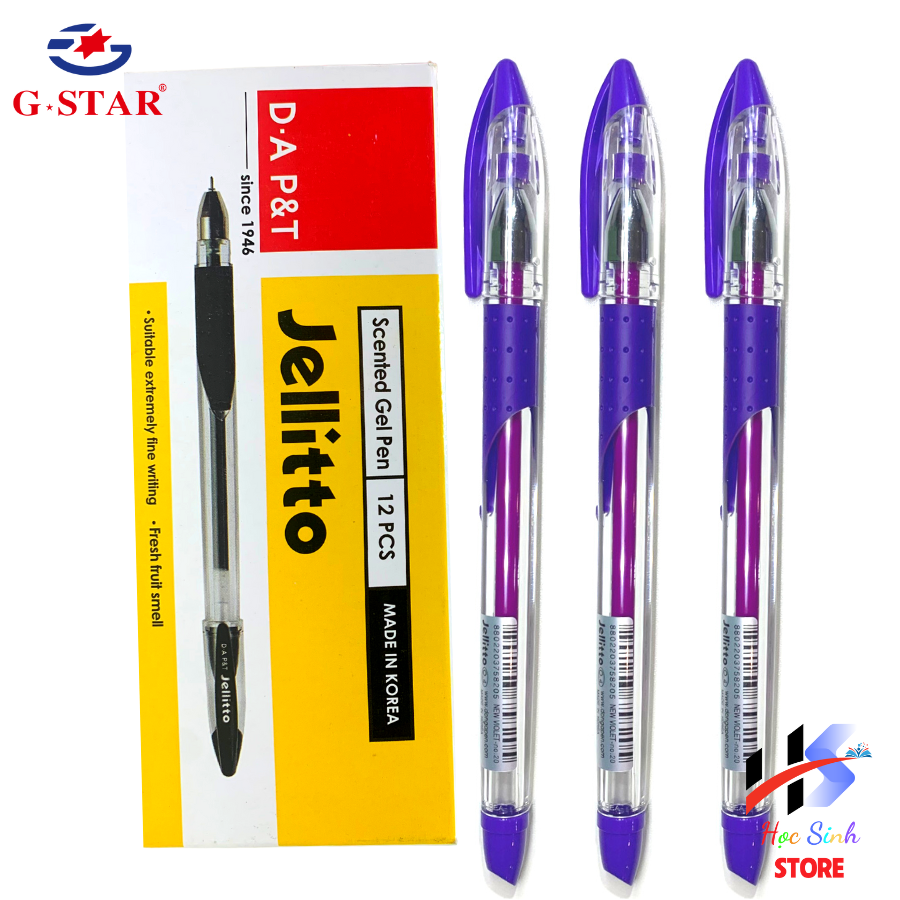 Hộp 12 cây bút gel cao cấp jellitto 0.4mm hàn quốc