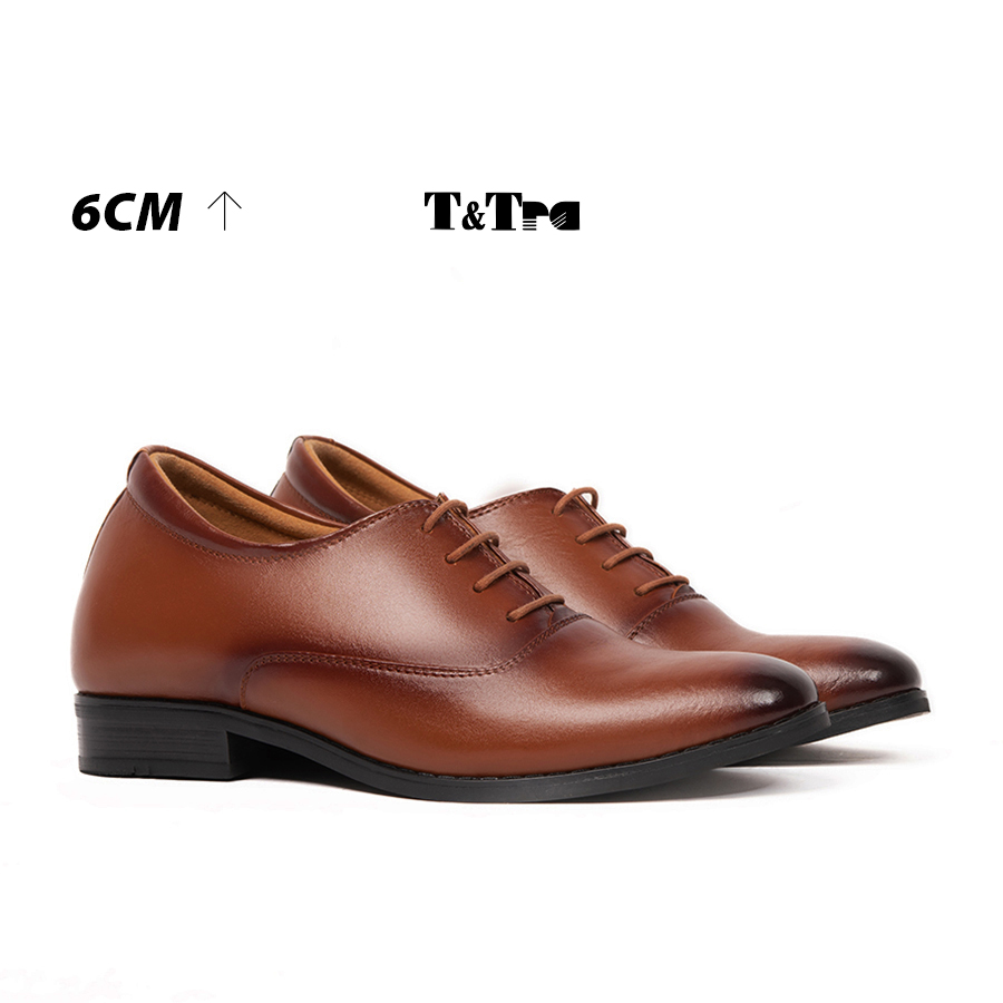 Shoes height increasing Men T&TRA S1012 Brown cowhide