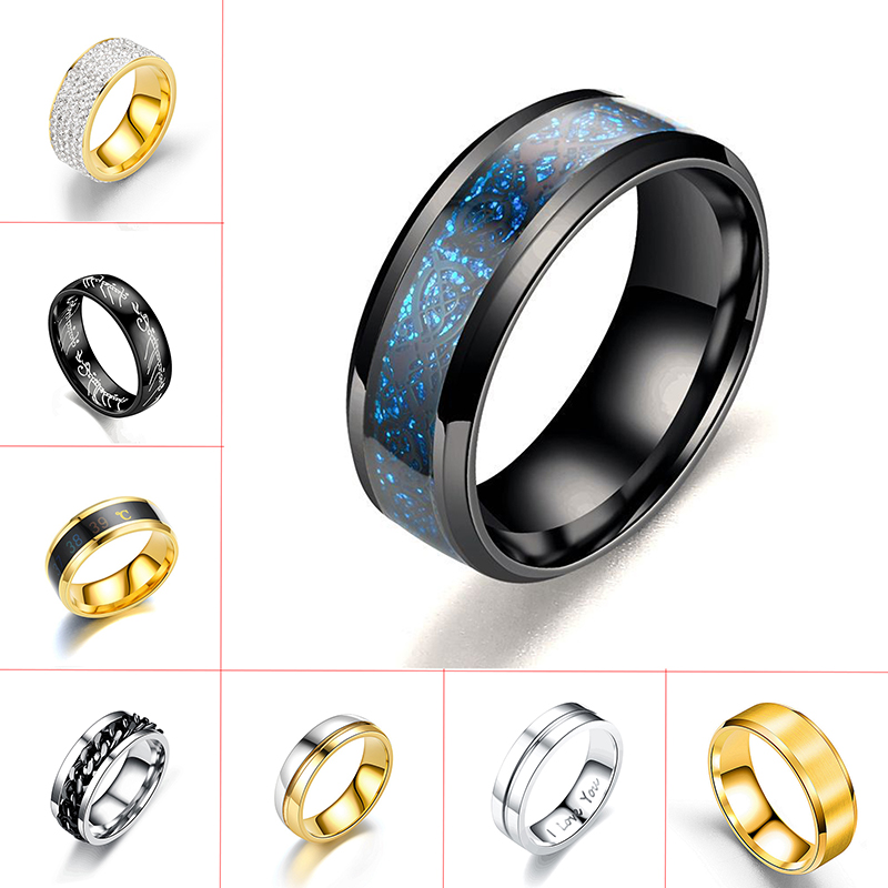 Nhẫn Nam Thời Trang Nhiều Lựa Chọn, Nhẫn Titan Cá Tính