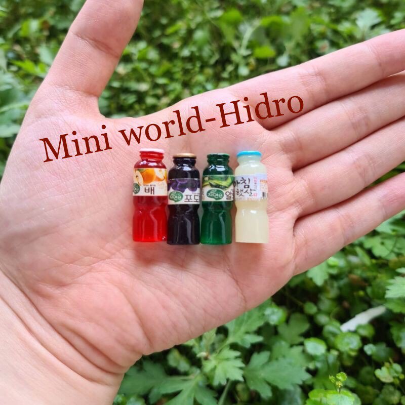 Set 4 chai nước trái cây Hàn Quốc mô hình chai nước trái cây chai nước trái cây mini đồ chơi chai nước trái