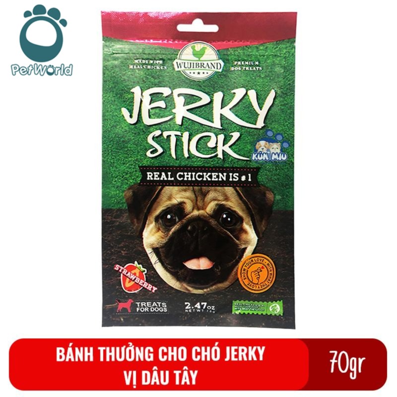 Bánh thưởng cho chó Jerky 70gr - Vị dâu tây