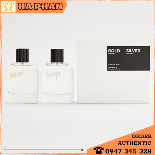 Set nước hoa Nam Zara Man Gold, Man Silver Fullbox 80ml/chai