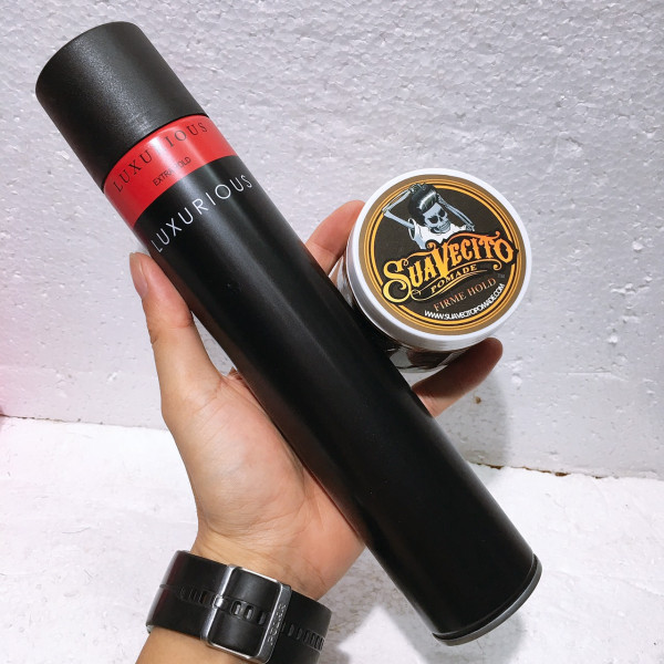 COMBO SÁP VUỐT TÓC SUAVECITO POMADE VÀ GÔM XỊT TÓC LUXU.RIOUS