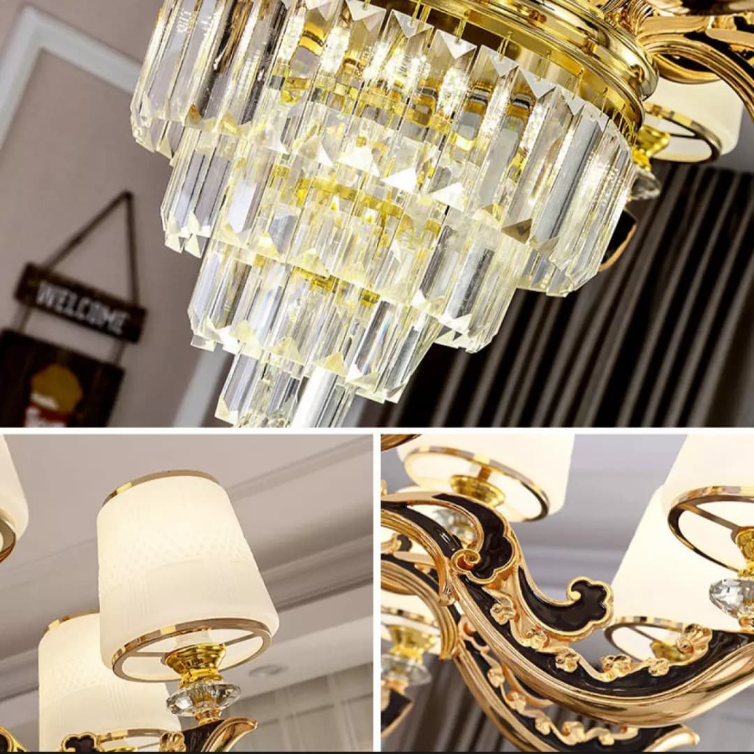 Đèn chùm pha lê LED Cao cấp  15 tay