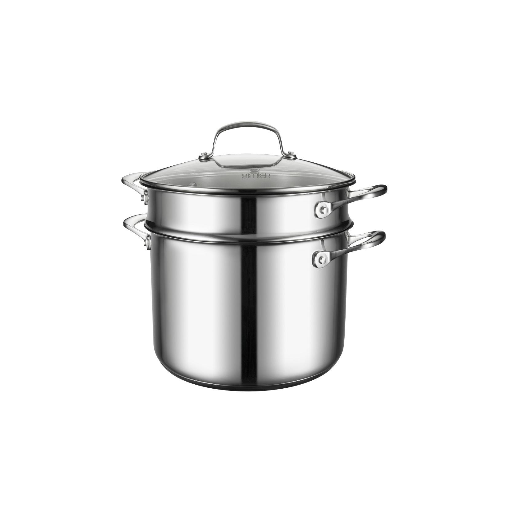 BỘ NỒI CHẢO INOX 304 ELMICH PREMIUM EL3134, NỒI 18CM, 20CM, NỒI HẤP 24CM, CHẢO 26CM