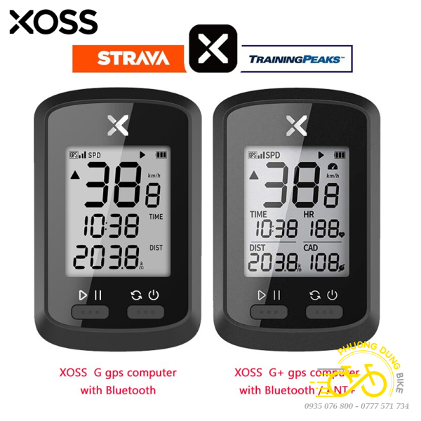 Đồng hồ đo tốc độ xe đạp định vị vệ tinh GPS XOSS G  G+