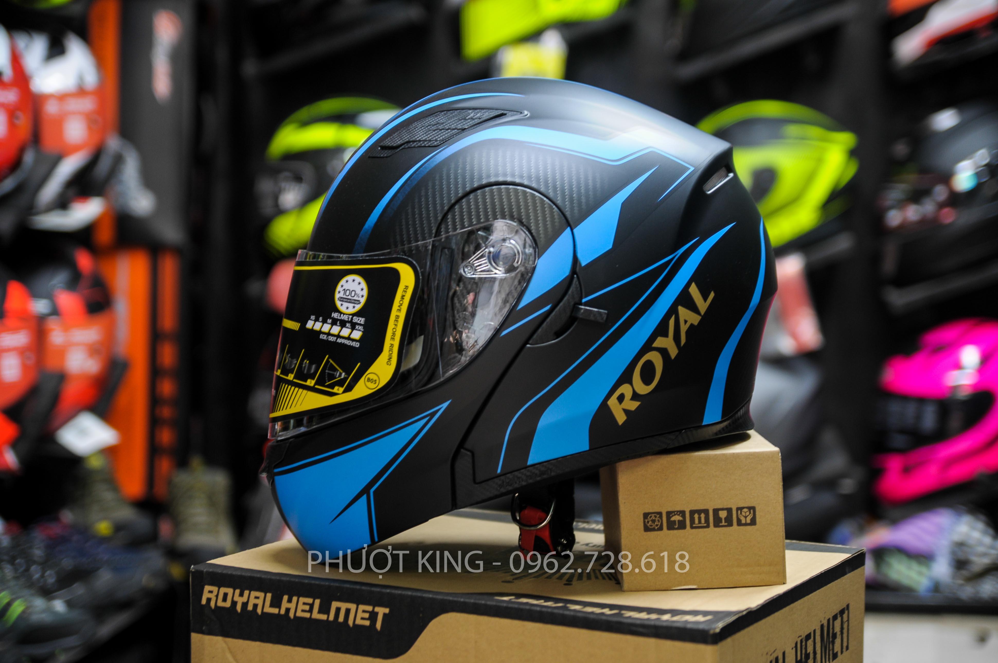 Mũ bảo hiểm Royal M179 lật hàm 2 kính ( tem đỏ)