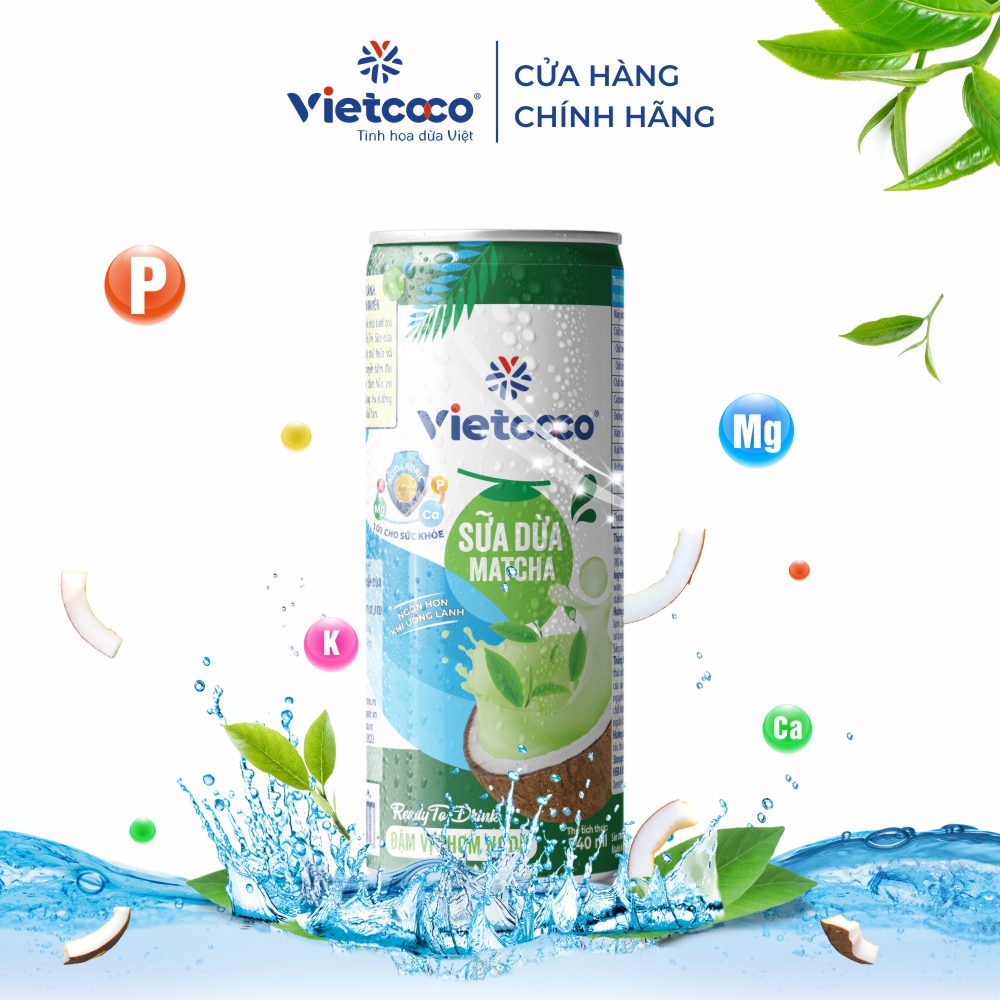 Sữa dừa matcha Vietcoco 240ml