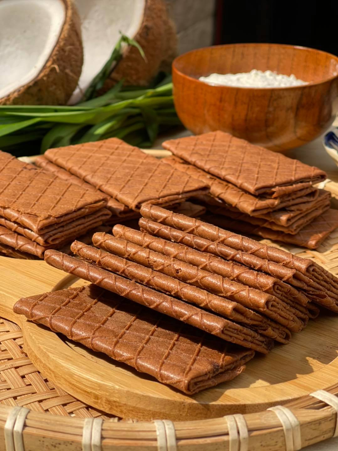 Bánh kẹp cacao nhân kem cacao-đồ ăn vặt-ăn vặt
