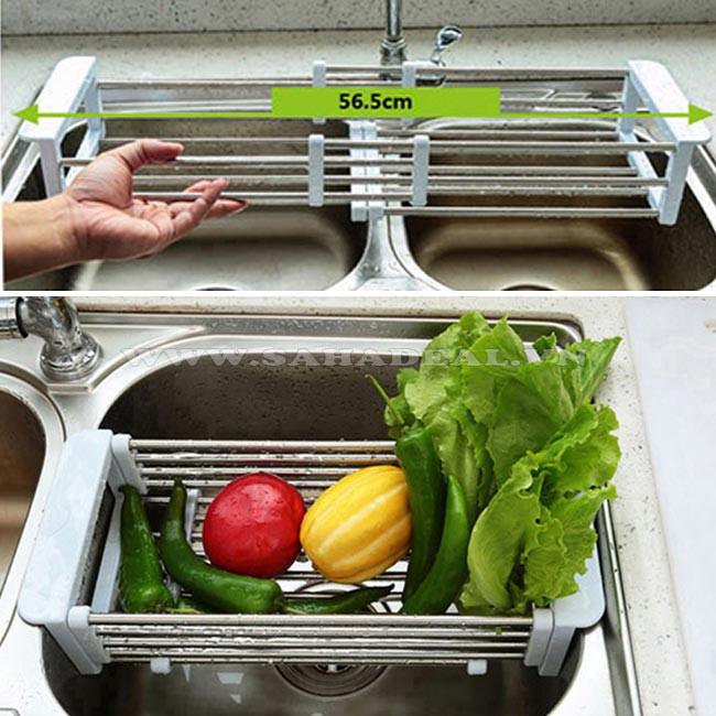 Kệ kê bồn rửa chén kéo giãn - Kệ gác bồn rửa chén inox - Bồn rửa chén - Kệ rửa chén - Kệ inox cao cấp gác bồn rửa kéo giãn thông minh
