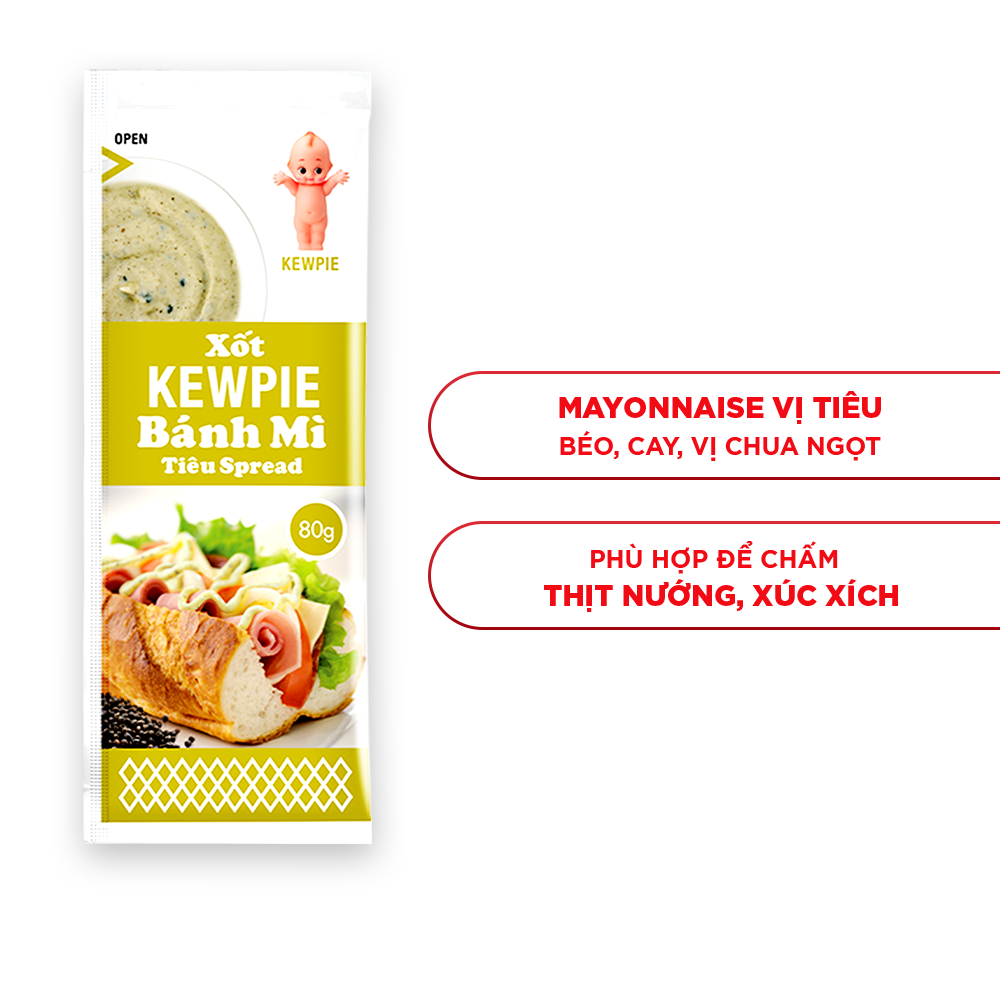 Xốt Kewpie Bánh Mì Vị Tiêu 80g