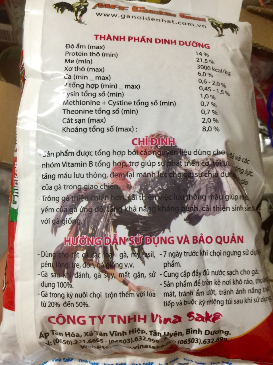 CÁM GÀ ĐÁ CHICKEN GOLD MFF 2kg - THỨC ĂN GÀ