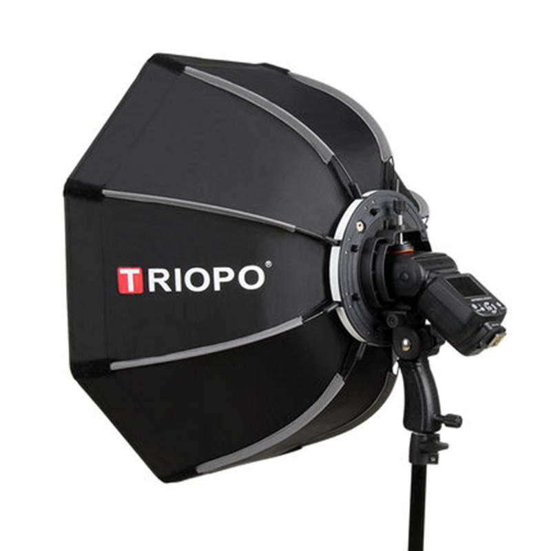 TRIOPO 90cm Foldable Octagon Softbox Bracket Mount Softbox Handle + Honeycomb Grid + 2m Light Stand for Godox Speedlite Flash