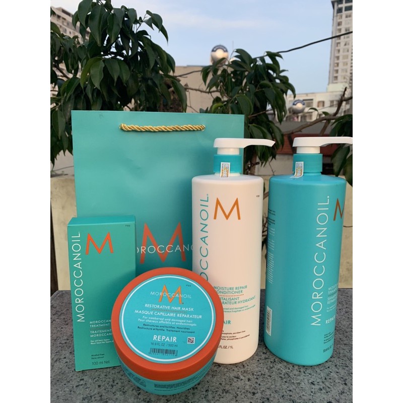 Cặp dầu gội xả phục hồi độ ẩm repair moroccanoil 1000ml x 2