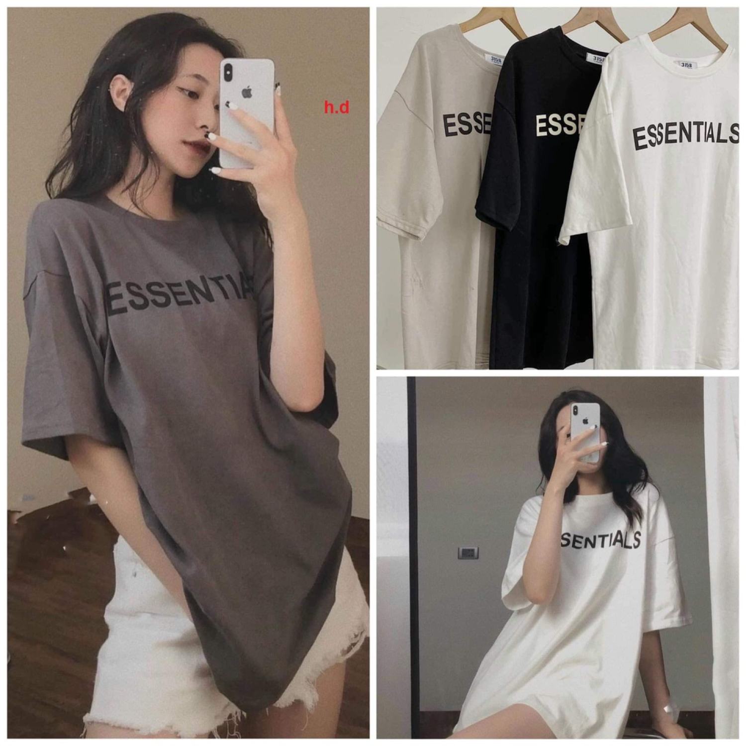 Áo thun nam nữ essen streetwear áo phông nam form rộng basic cotton oversize