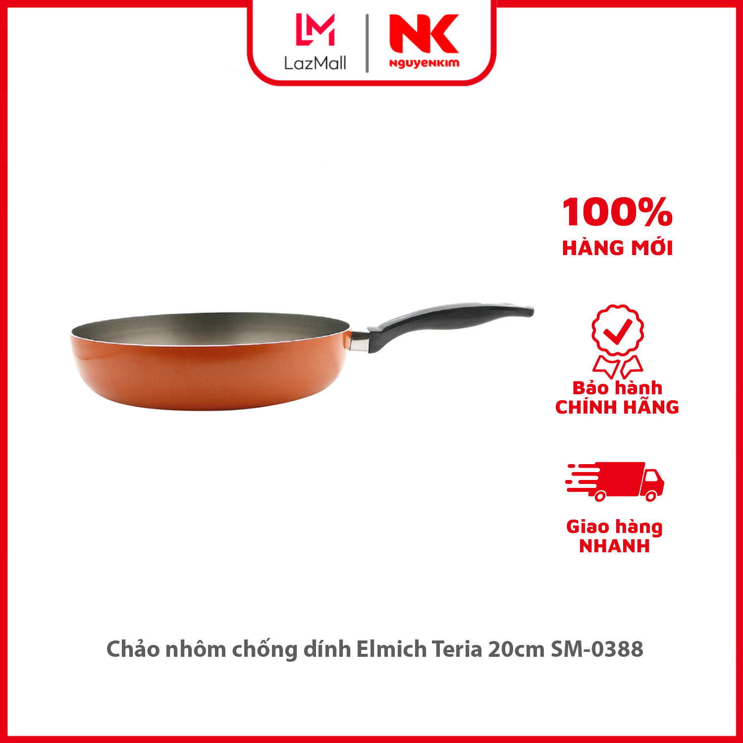Chảo nhôm chống dính elmich teria 20cm sm-0388