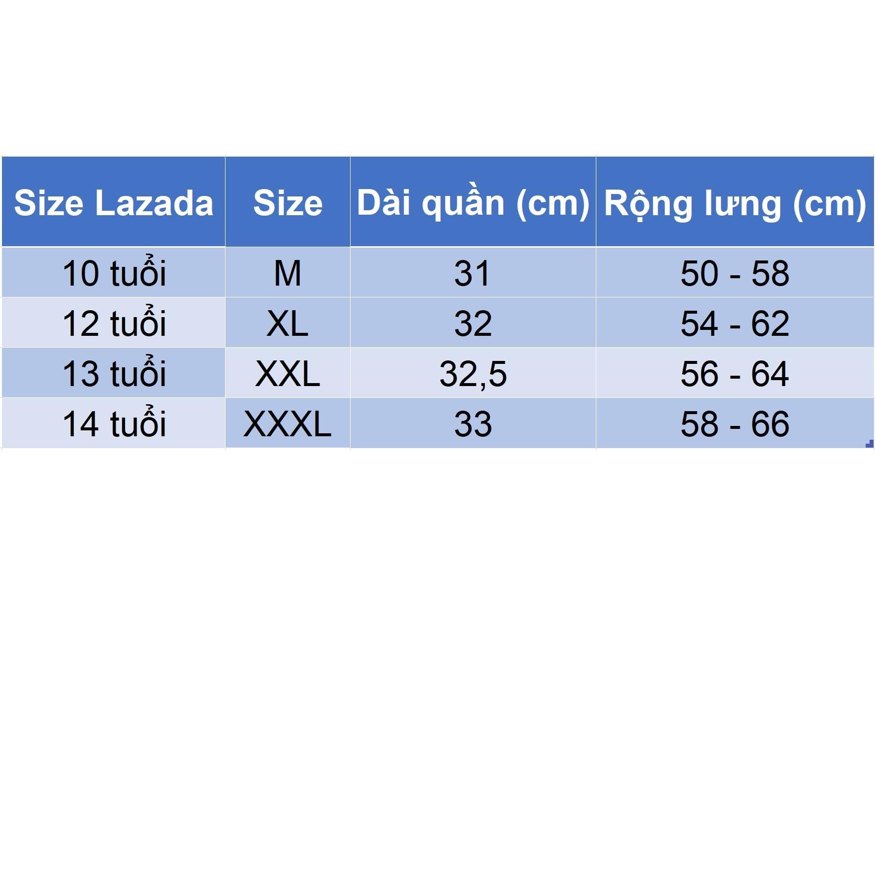 Quần short jean thun cho bé gái size đại