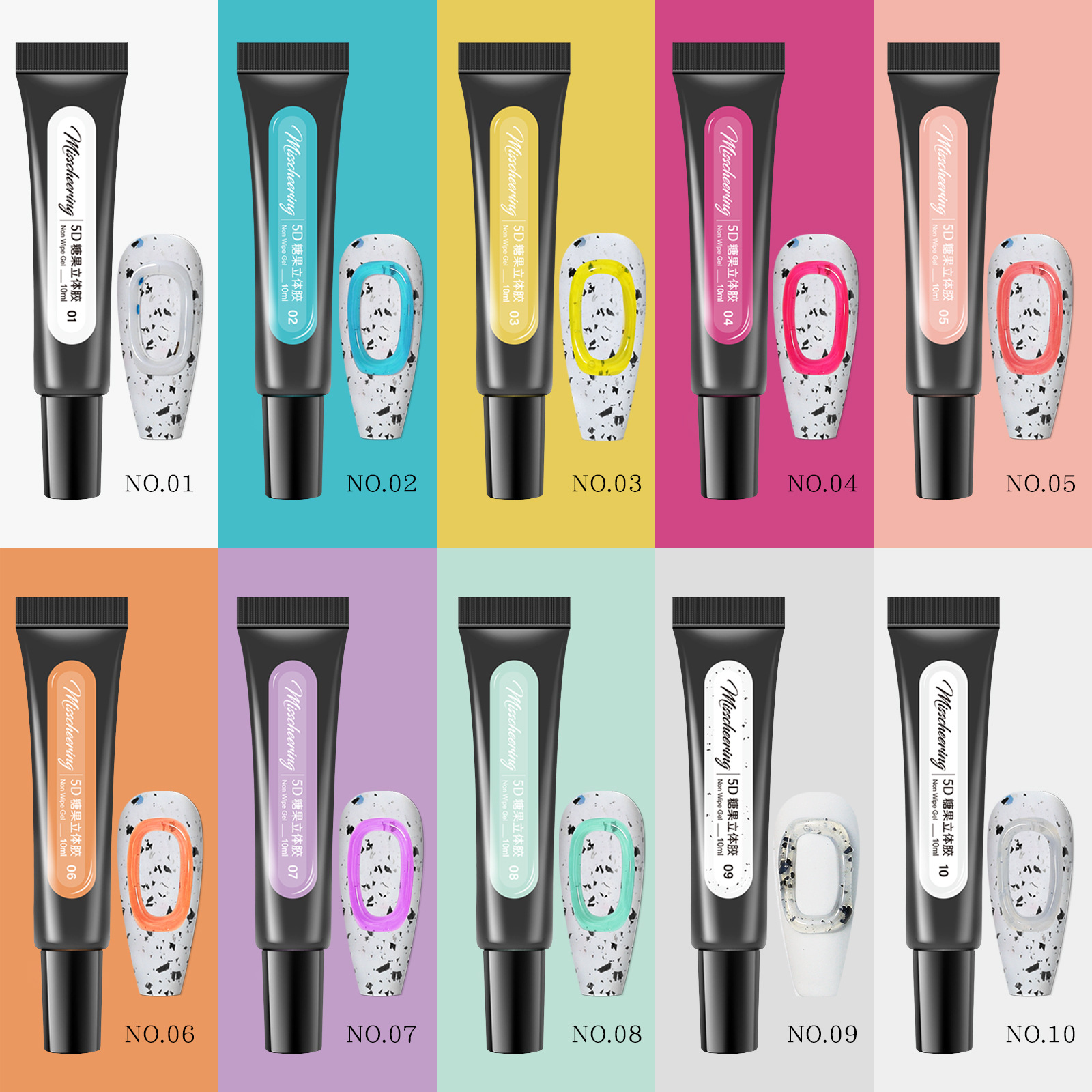 Gel vẽ nổi 5D nhiều màu sắc trang trí móng