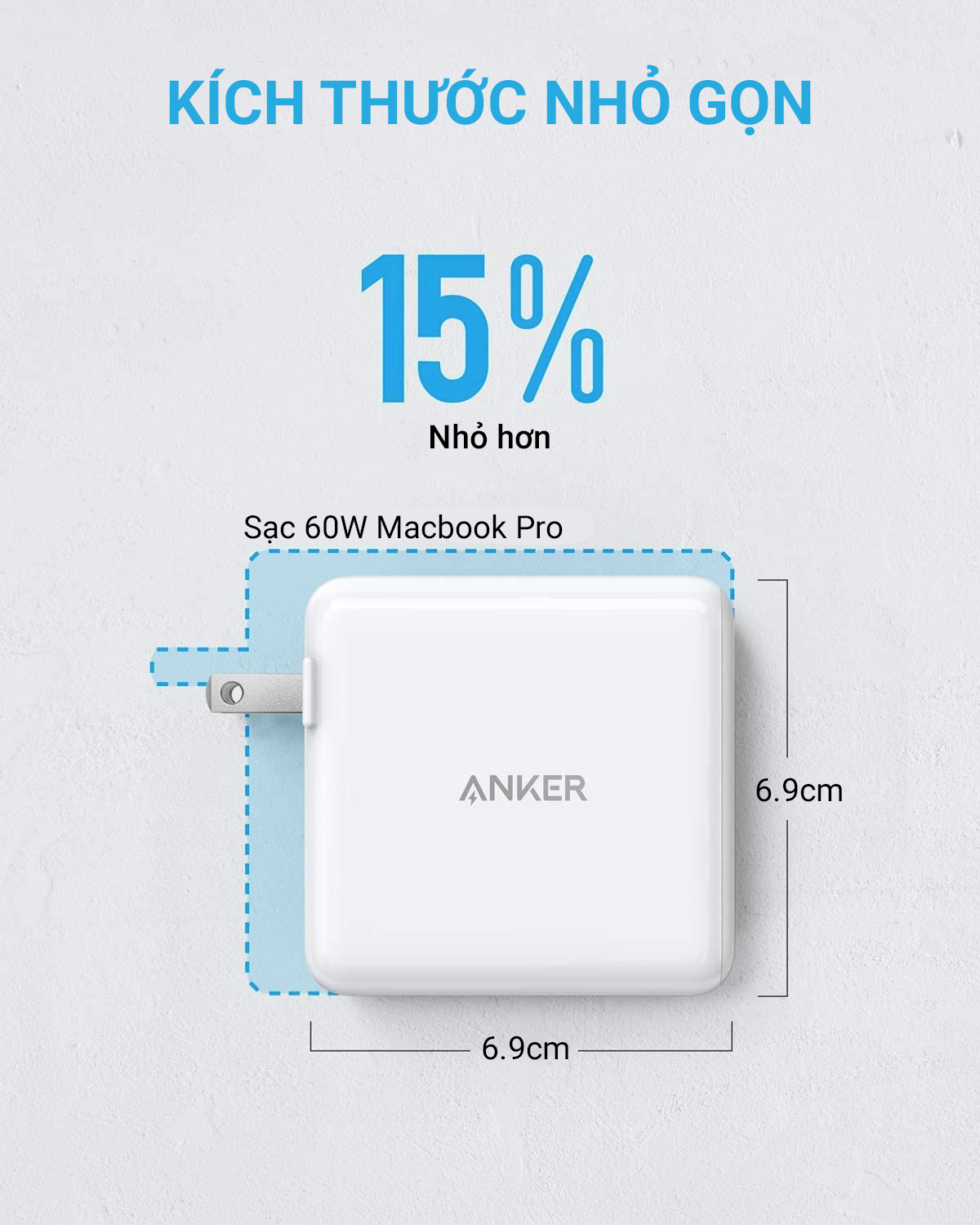 Sạc ANKER PowerPort Atom PD 2 [GaN Tech] 60W 2 cổng PD - A2029