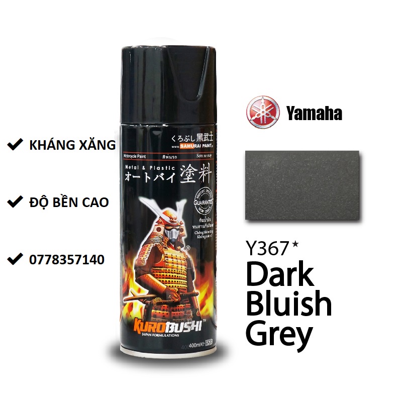 Y367 Sơn xịt Samurai MÀU XÁM ĐẬM