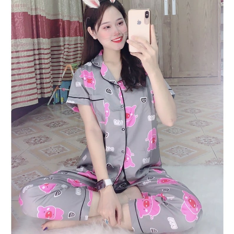 Pizama Tay Cộc Quần Dài