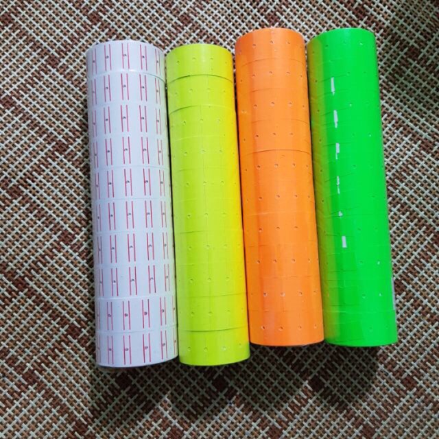 Cây 10 cuộn giấy bấm giá, giấy dán giá màu