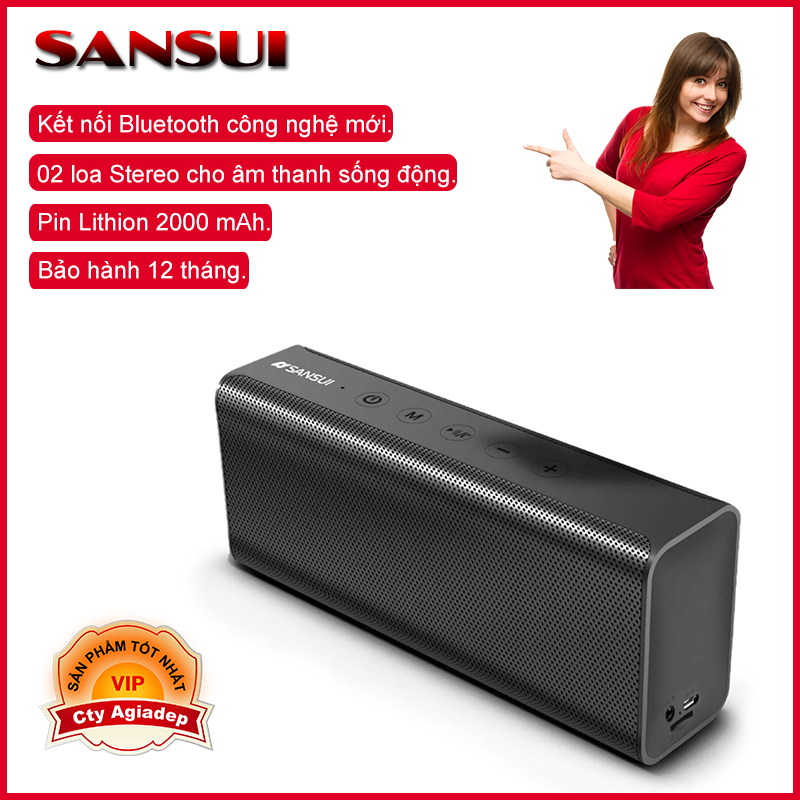 Loa Bluetooth Sansui (Hàng hiệu Nhật Bản) T28 - Âm thanh đỉnh cao - Loa mini Loa di động du lịch