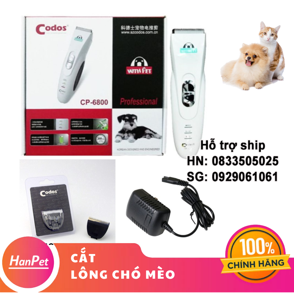 Hanpet - (Bảo hành 6 tháng 1 đổi 1) - Tông đơ CP6800 ( 6800) tông đơ 6800 cắt lông spa cho chó mèo chuyên nghiệp