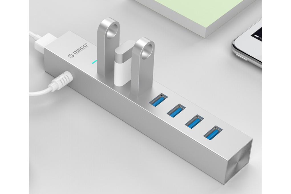 Bộ chia USB HUB 7 cổng USB 3.0 Type C Orico ASH7-U3