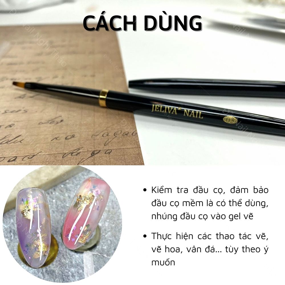 Cọ tán vân đá vẽ hoa số 03 Nghi Thảo