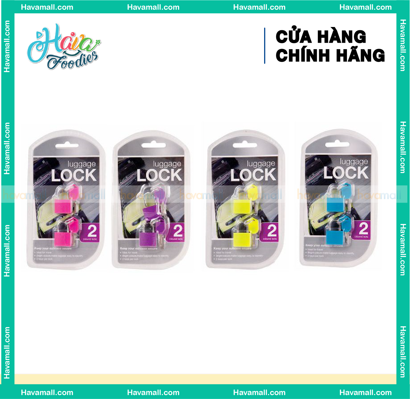 [HCM]Ổ Khóa Hành Lý 4 Màu Uncle Bills