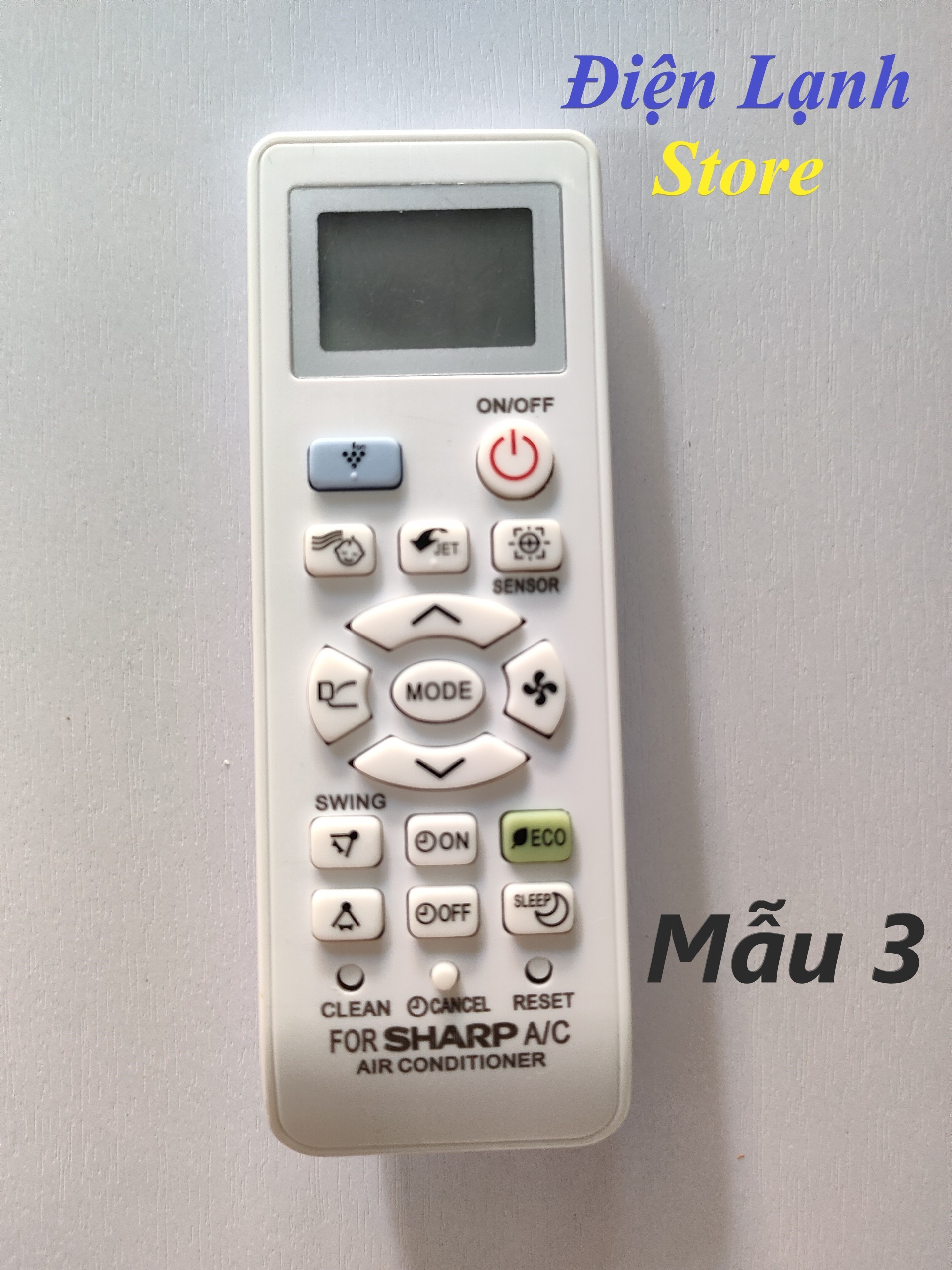 Remote máy lạnh Sharp các loại. (Tặng kèm cặp pin).