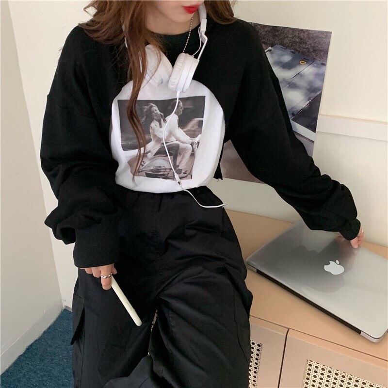 ÁO CROPTOP TAY DÀI KHOÉT NGỰC