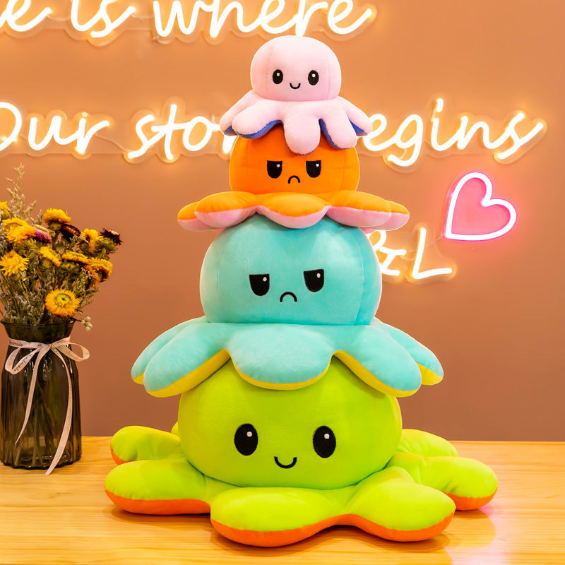 Gấu bông bạch tuộc 2 mặt bạch tuộc cảm xúc bạch tuộc miniso mịn