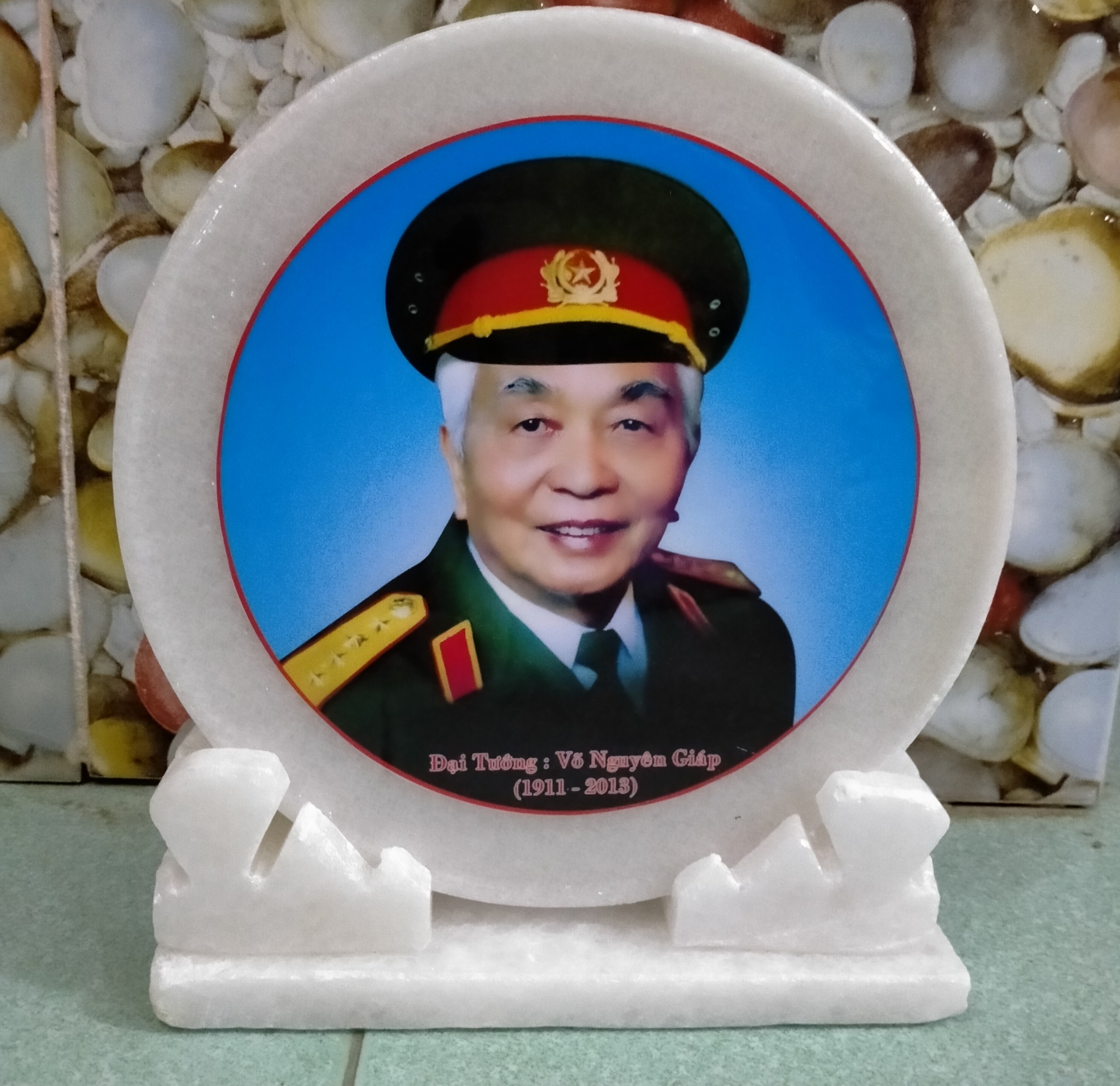 Ảnh ( tượng , dĩa đá ) Bác Giáp ( 20cm LOẠI 1 ) MIỄN SHIP