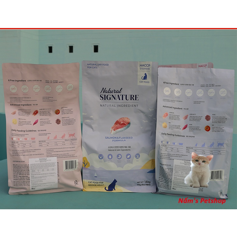 [1,6kg tặng 200g] Hạt Hữu Cơ Natural Signature Cho MÈO Mọi Lứa Tuổi