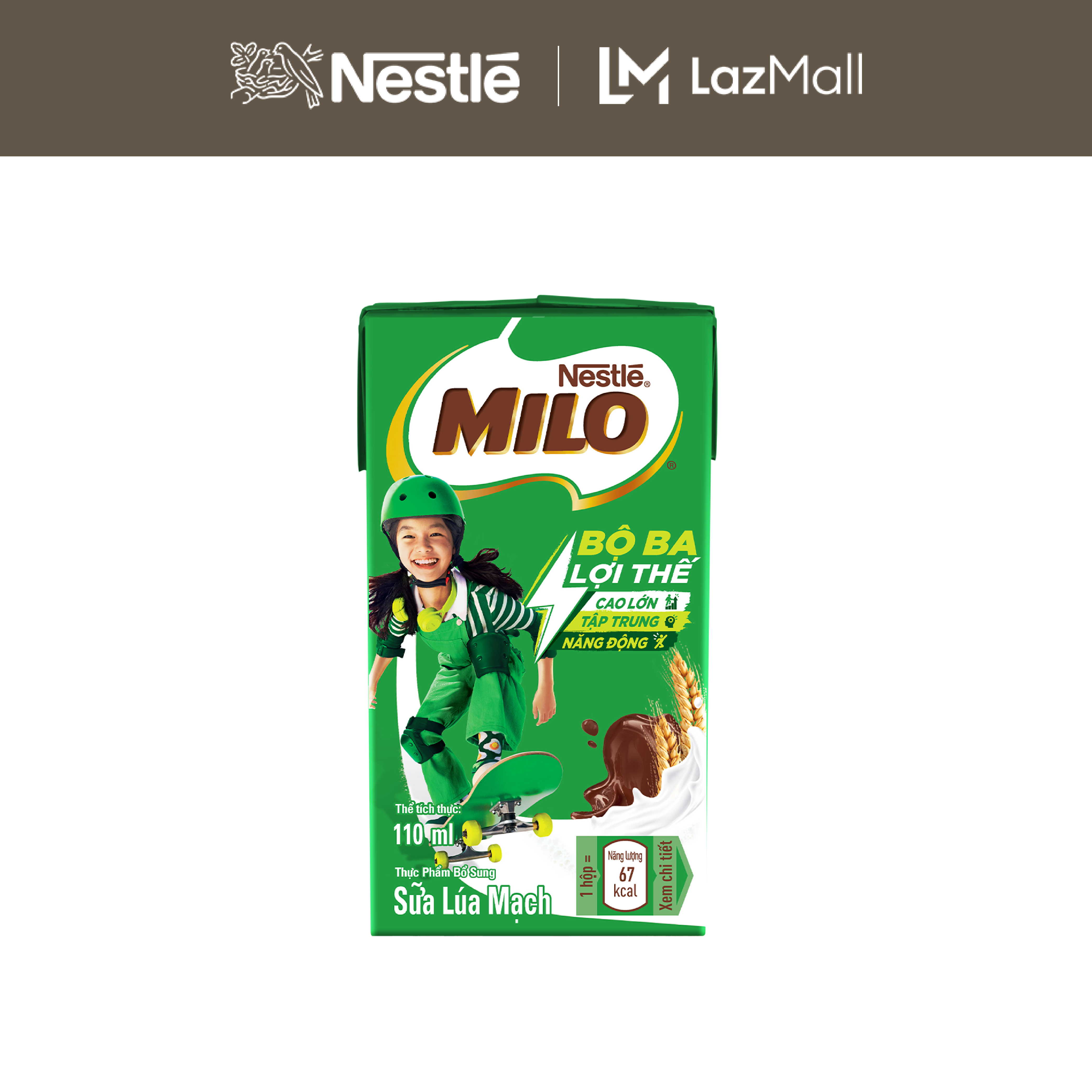 [FREESHIP TOÀN QUỐC] Sữa lúa mạch Nestlé® MILO® thùng 48 hộp x 110ml